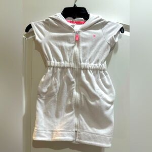 Carter’s Toddler girl 4T swimsuit hooded, zipper coverup with pockets